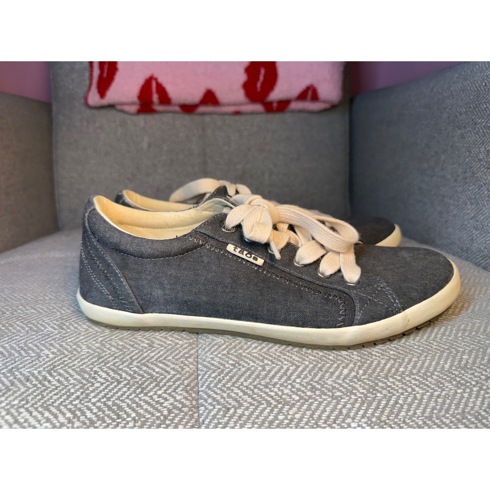 Taos Star Charcoal Gray Canvas Sneakers Womens 8 Low Top Lace Up STA-1284A